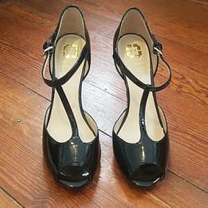 Open Toe T-strap Pumps